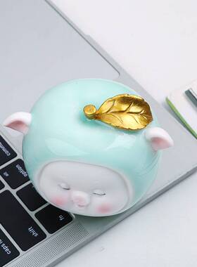 诸事平安青瓷卡通迷你小猪创意汽车摆件家居桌面茶宠装饰品车载