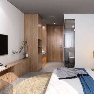 青年白领公寓家具搭配民宿酒店宾馆标间全套套装排骨架极简实用