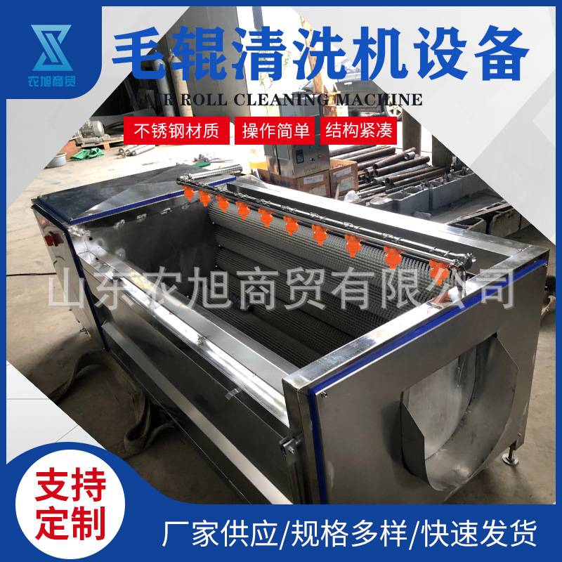 玉米去须清洗机 核桃仁毛辊脱皮清洗机 白山芋清洗去皮设备