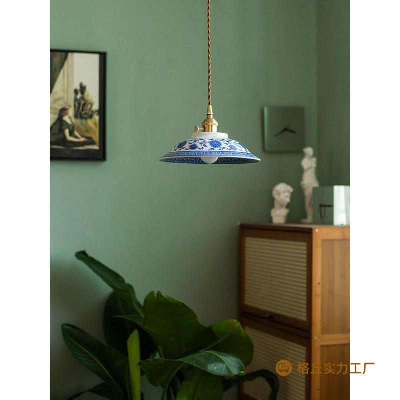 中台式复古茶茶桌青室花瓷吊灯中国风吊327民宿阳茶台床头餐厅厨