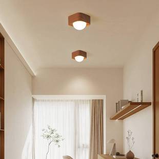 明装筒灯新中式无主灯客厅复古天花灯卧室斗胆灯格栅灯走廊过道灯