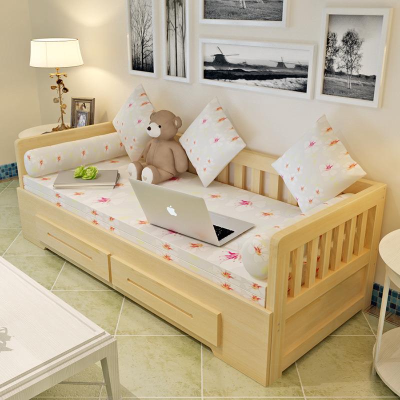 实木沙发m床单客厅可折叠多功能坐卧两用人1.2小户双型1.5人1.867