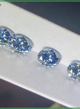 原色过测笔深蓝色雷迪恩形切割莫桑石长方倒角宝蓝莫桑钻宝石戒面