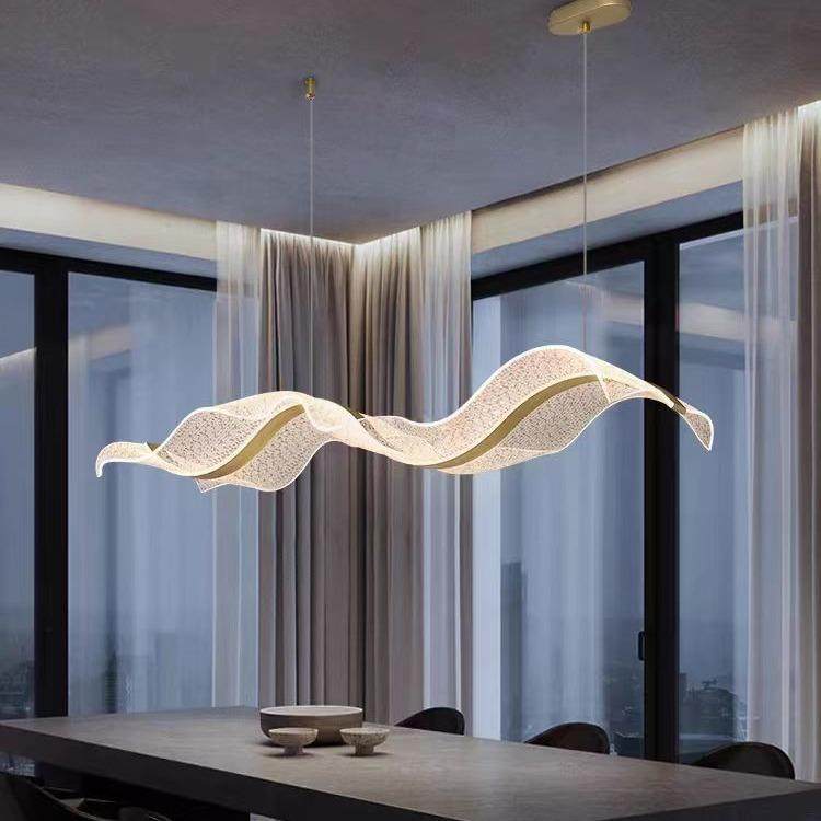 餐厅吊灯极简创意飘带灯现代简约茶室前台吧台设计师艺术装饰灯具,家装灯饰光源,智能吊灯,淘宝优惠券,粉丝福利购,淘宝优惠卷