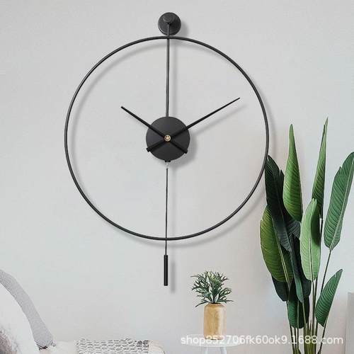 西班牙简约挂钟创意现代风钟表客厅家用铁艺装饰时尚跨境墙壁钟
