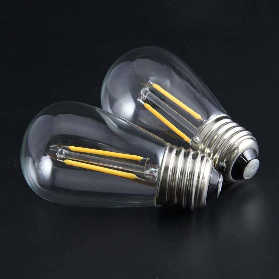 LED户外灯串 48FT 2W 迪生复古塑料灯泡商业级防风雨灯串装饰LED