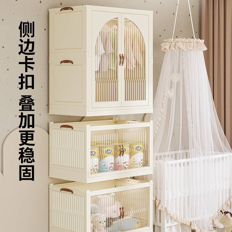 衣服收纳柜带轮子可折叠免安装储物柜卧室婴儿宝宝衣橱儿童衣柜