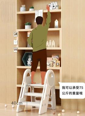 儿登高梯子宝洗手童梯脚OYK踏凳小折楼梯台阶洗宝漱台踩凳可叠扶