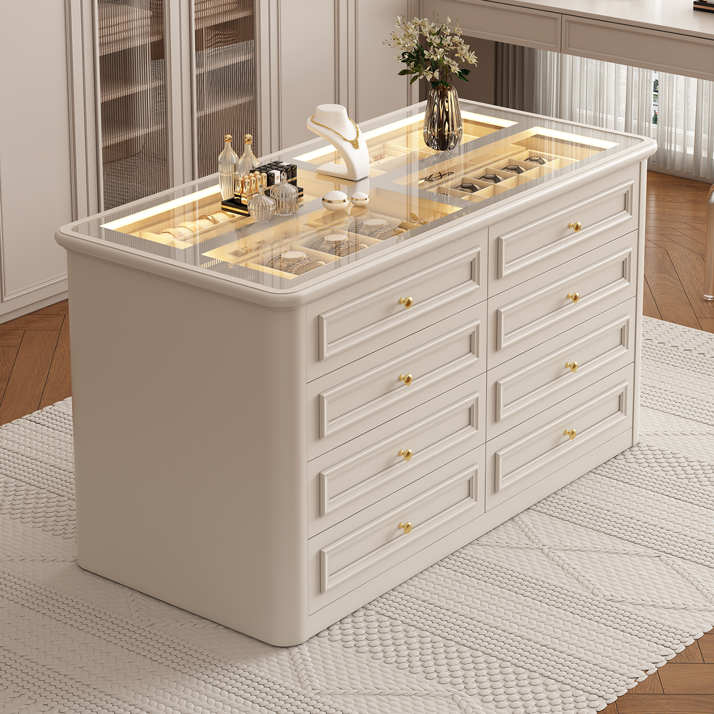 左巷法式轻奢风中岛柜双面斗柜