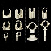 灰色PPR管卡16管夹20塑料立卡吊卡扣卡高脚U型水管固定器接头配件