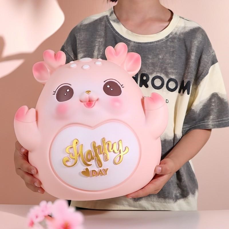 特大号小鹿d存钱罐只进不出创意网红大容量防摔储蓄罐送女孩子礼