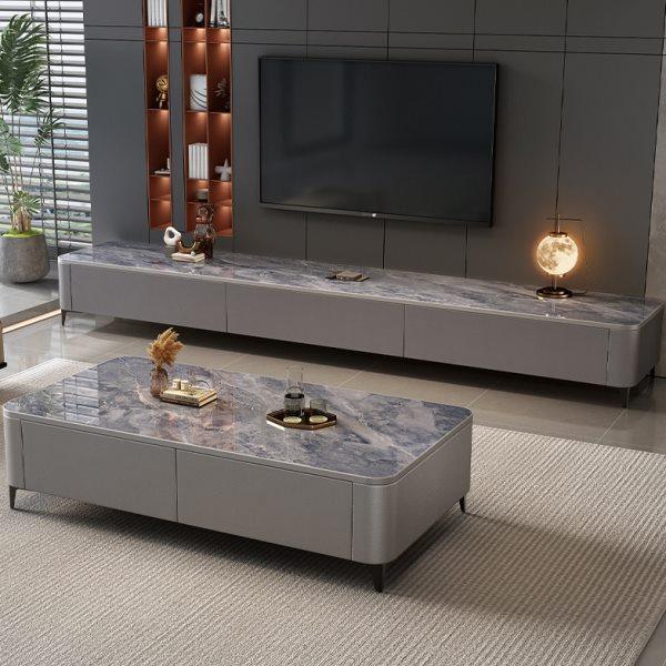 岩板茶几客厅家用小户型2024新款现代简约轻奢茶桌落地电视柜组合,住宅家具,茶几,淘宝优惠券,粉丝福利购,淘宝优惠卷