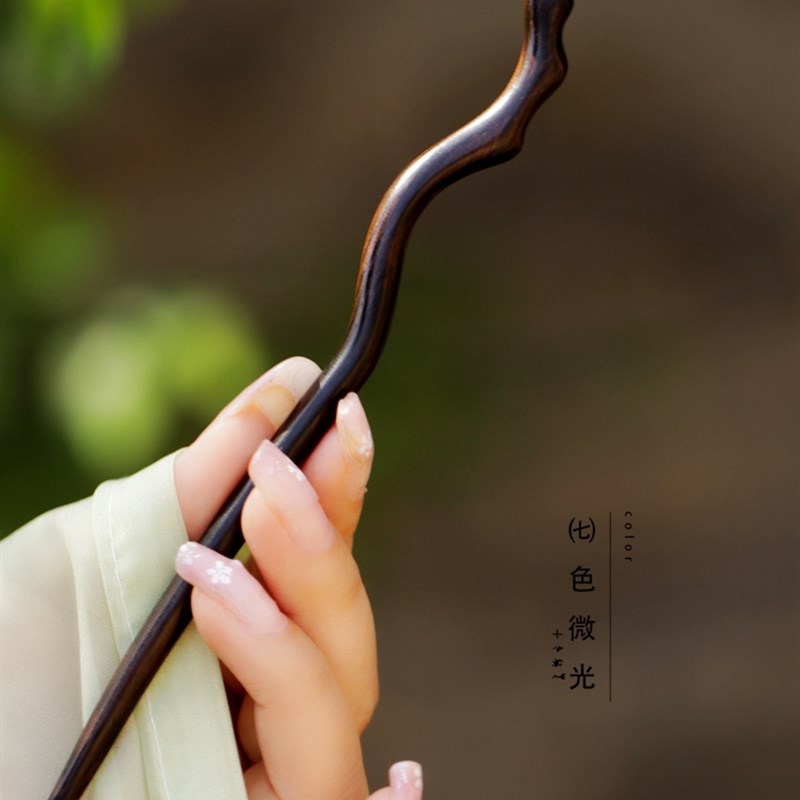 木簪古风日常盘i发木质簪子高级感新中式发簪简约现代檀木发簪气