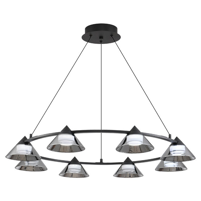 北欧客厅圆环吊灯极简意r式创意个性轻奢餐厅卧室书房全光谱玻璃