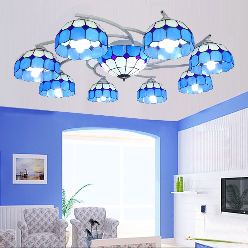 吸顶灯简欧客厅灯卧室地中海风格多头书J房餐厅饭厅灯饰简约大气