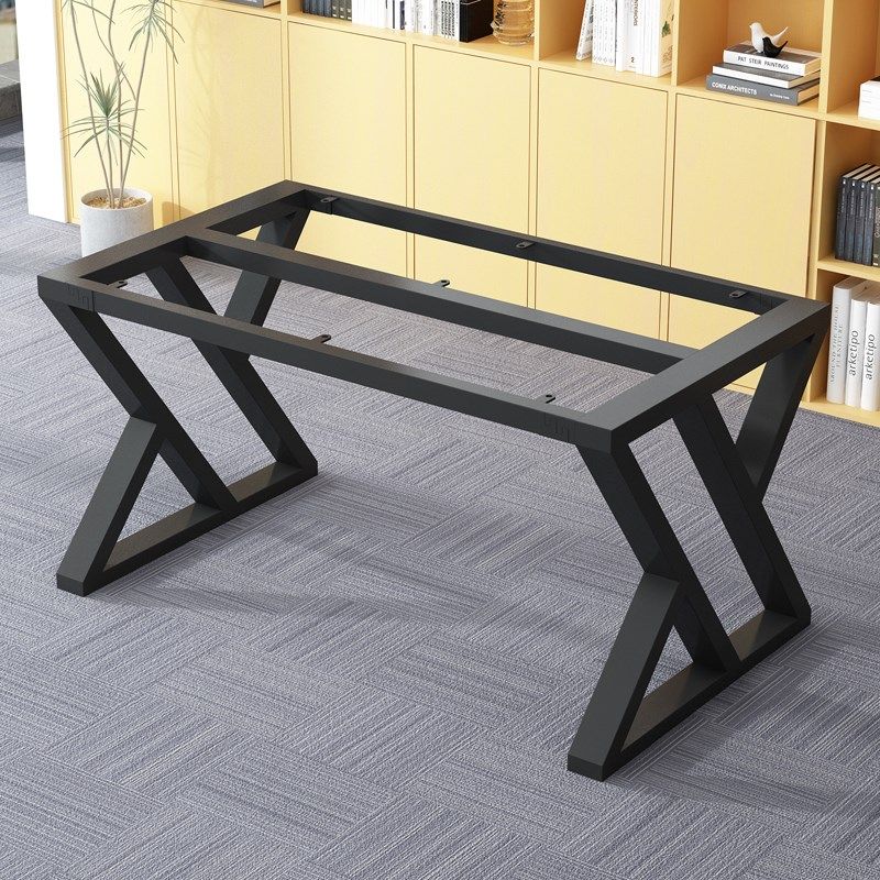 定制铁艺桌d腿支架桌子腿办公桌脚大板桌子桌架金属脚架简易餐桌