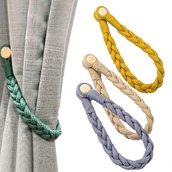 新款家居装修会议办公室礼仪窗帘客厅卧室绑带磁扣门帘高档免打孔