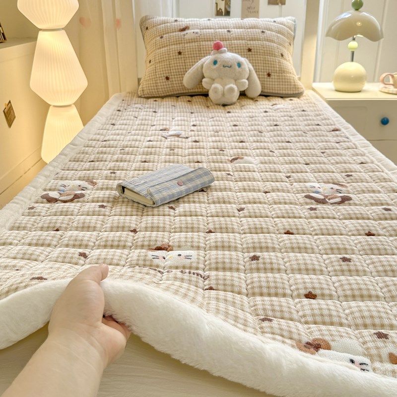 加厚床垫家用卧室褥子冬季牛奶绒毛毯G垫被床单学生宿舍单人床护