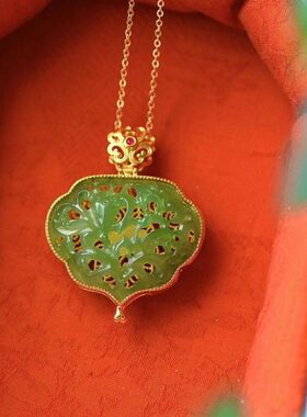 国潮 |仿和田玉镂空乌盒香囊吊坠S925银复古民族风花丝毛衣链项链