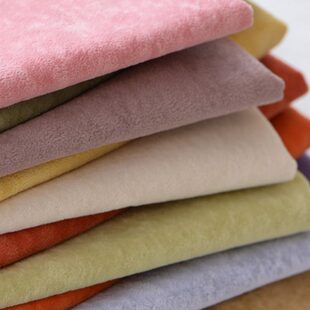 加厚绒布冰花植绒飘窗垫布料纯色高档抱枕柜台沙发套布料面料定做