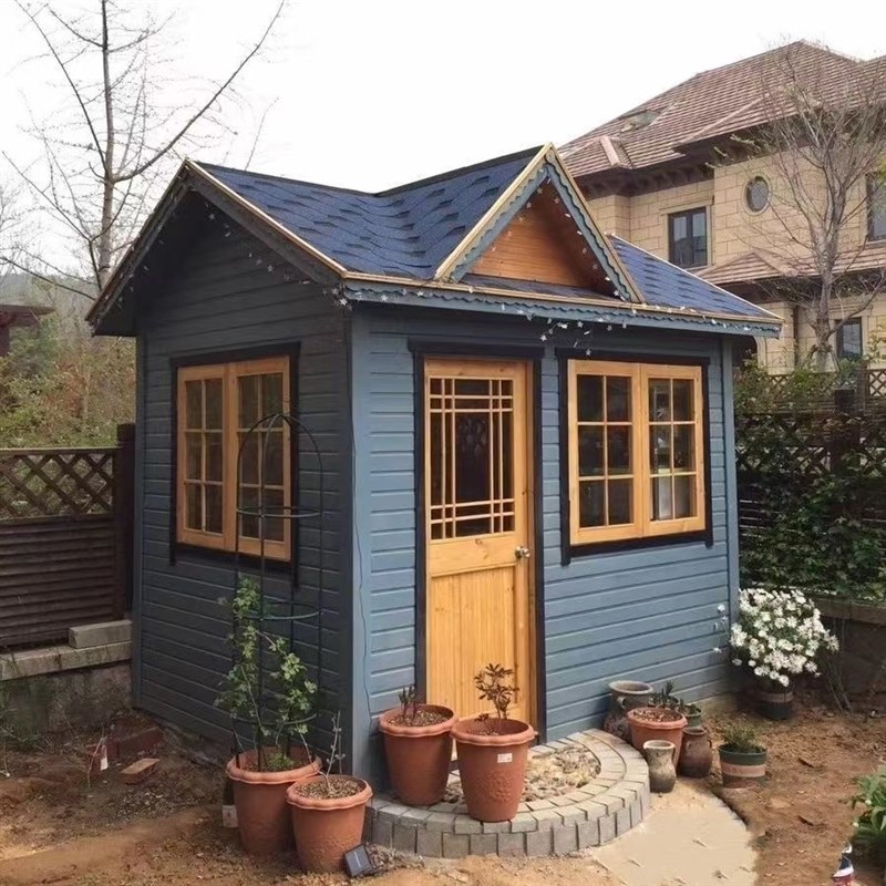 定制防腐木储藏室小木屋户外售货亭储物柜收纳P柜木岗亭木房子民