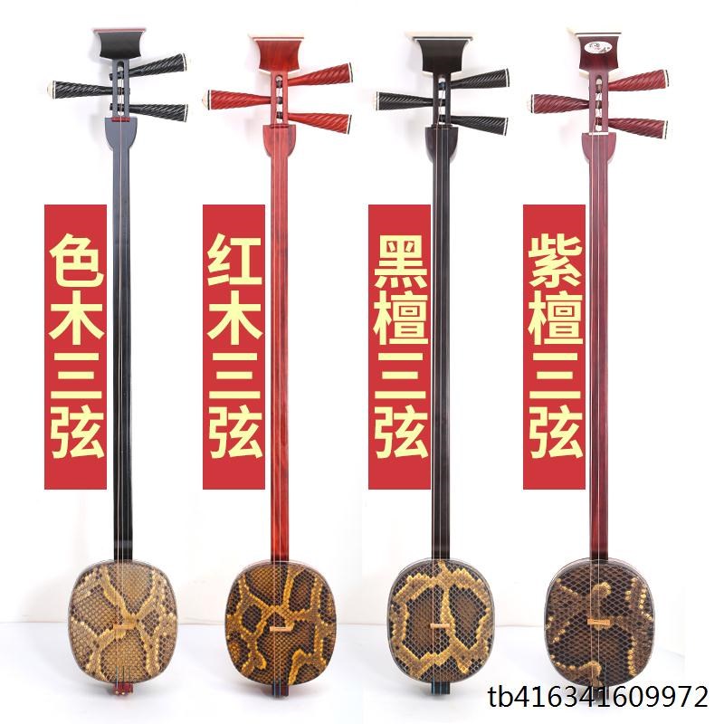 淳乐牌初学者小三弦琴乐器红木红花梨曲艺三O弦乐器黑檀大三玄乐