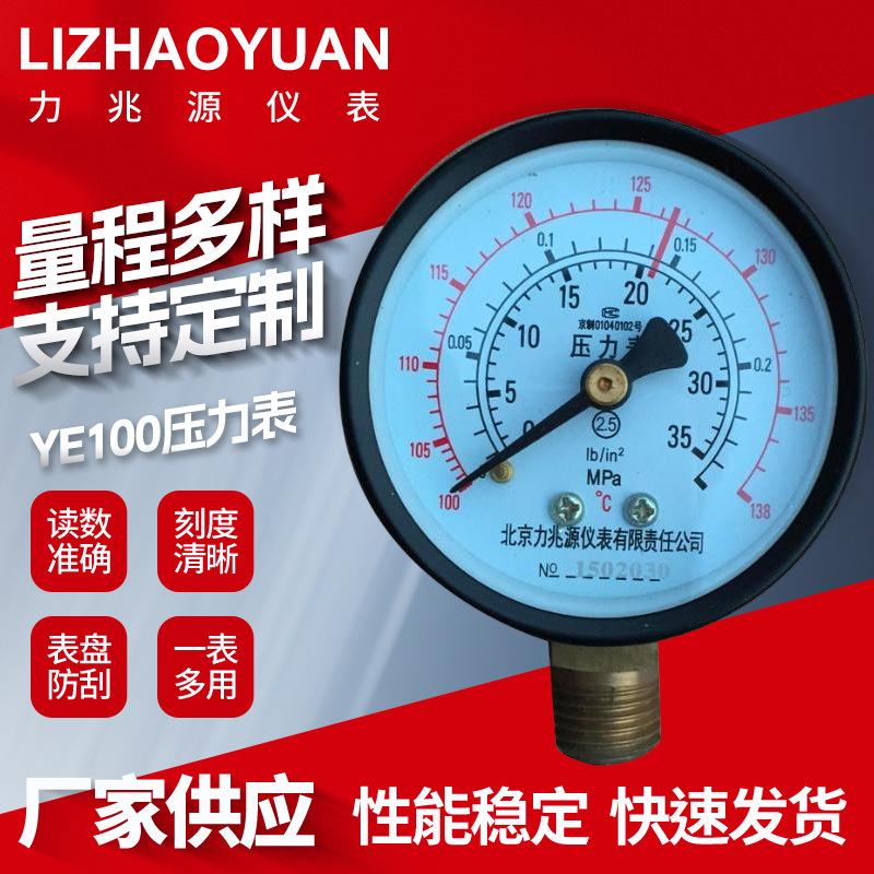 压力表精准仪器仪表膜盒压力表YE100 力兆源隔膜耐震压力表