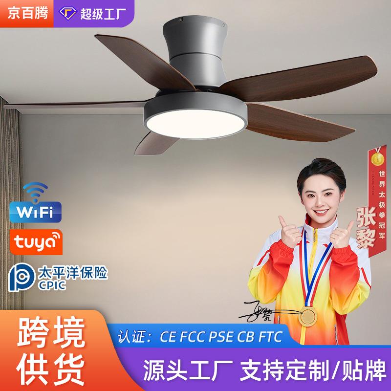 全光谱客厅风扇灯吸顶智能变频卧室电扇灯餐厅吊扇灯一体灯具工厂