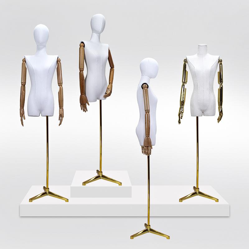 韩版平肩模特女实木手半身人体陈列模特服装模特道具平胸假人模型
