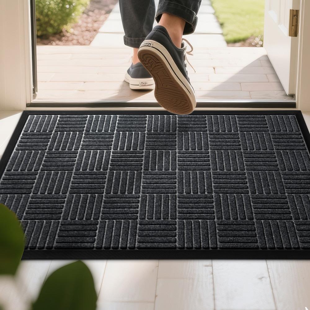 家用入户门橡胶地垫酒店大门耐脏防滑脚垫高级感客厅地毯进门垫子