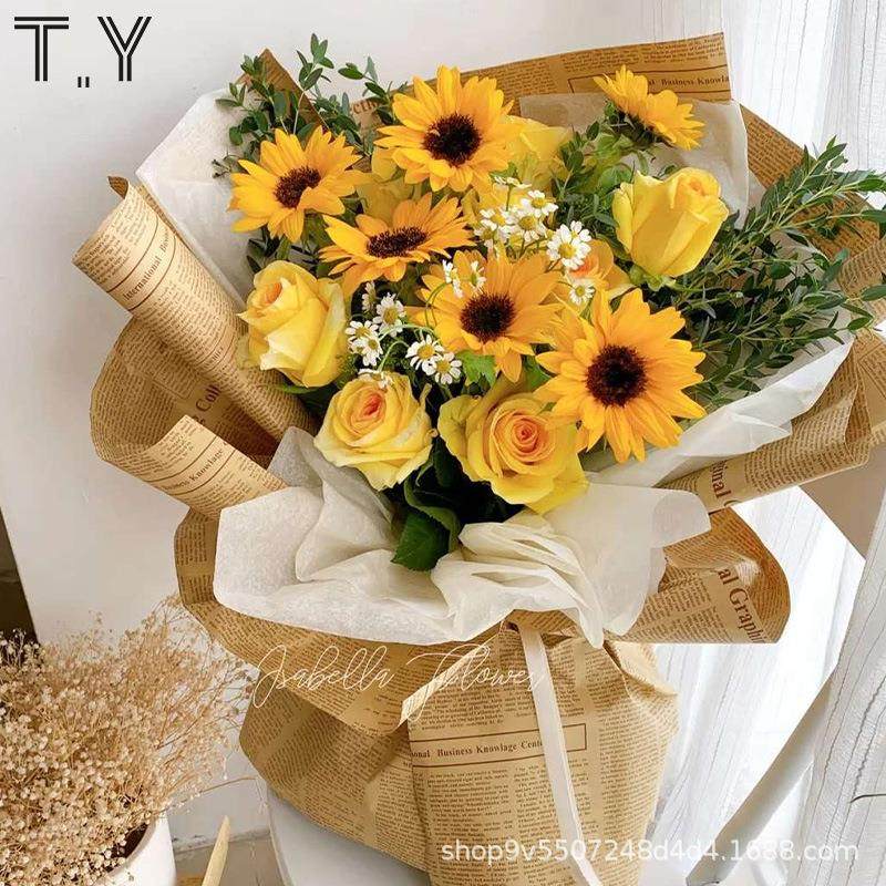 报纸英文报复古版字母高档鲜花包装卡通花束天鹰满就送全国联保