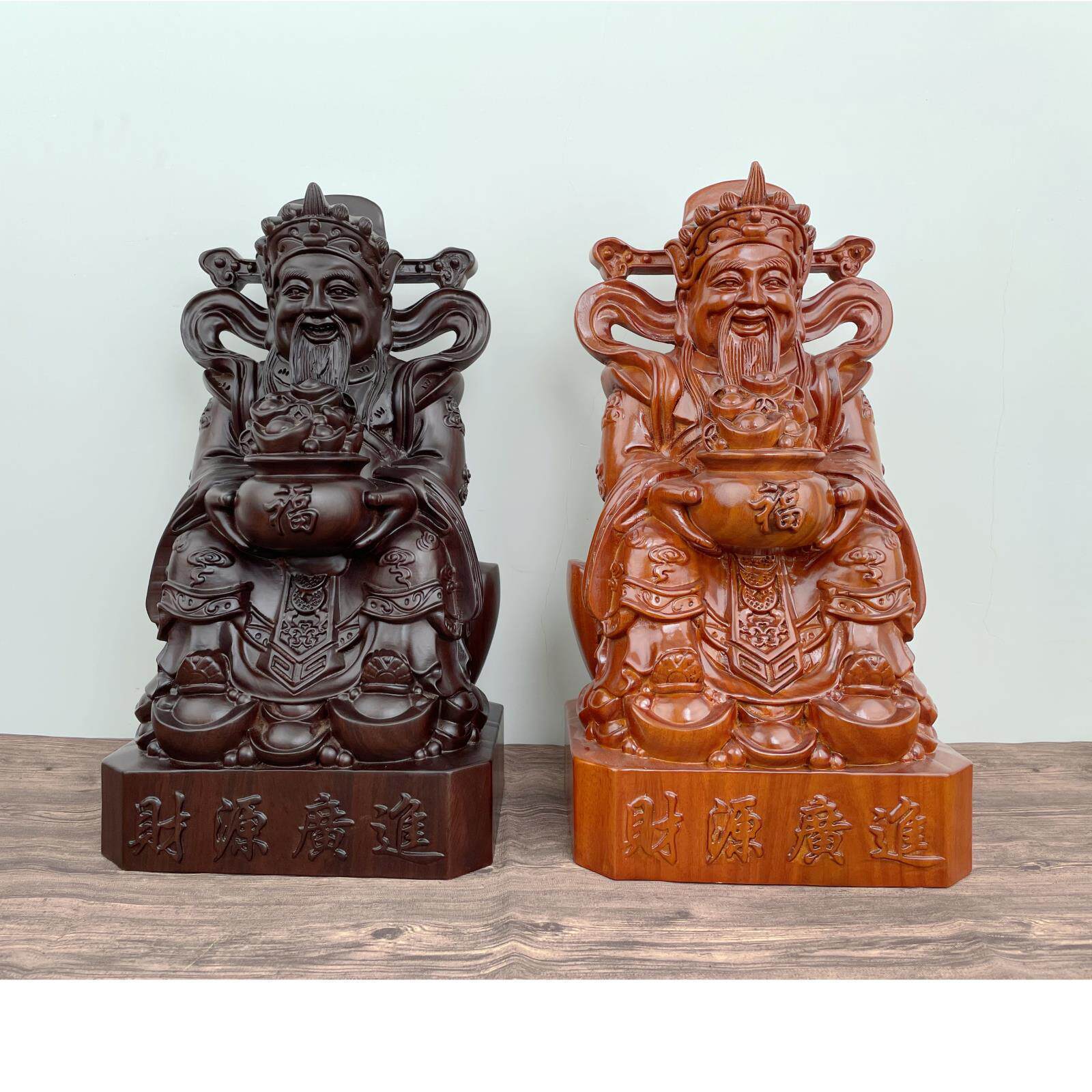 黑檀实木雕刻坐爷摆件花梨木文工艺礼品家居摆件财源广进