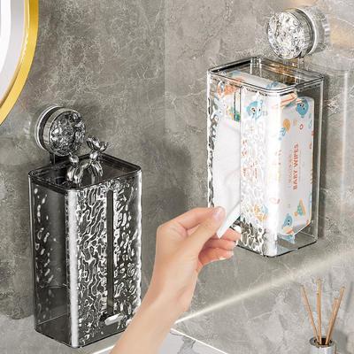 壁挂吸盘湿巾盒置物架防水免打孔厕所纸巾盒抽纸盒卫生间湿厕纸盒