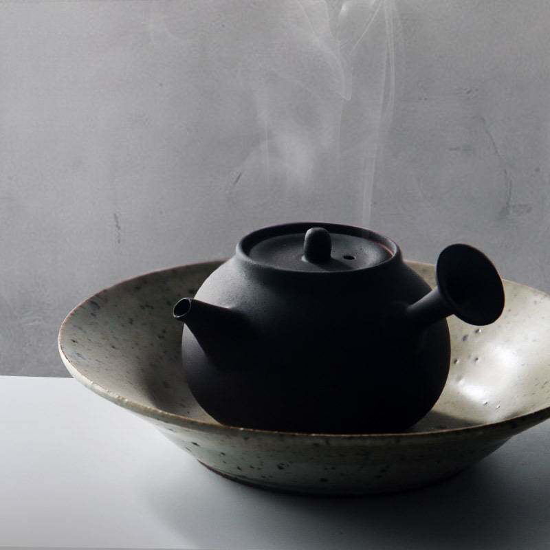 干泡台手工茶具陶瓷壶承日式粗陶盘子壶承壶托干泡盘仿古餐盘