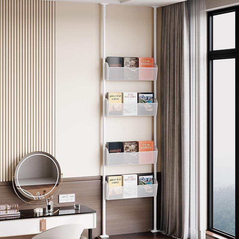 免打孔飘窗置物架多层书架收纳缝隙极窄超薄顶天立地靠墙落地卧室,收纳整理,书桌收纳置物架,淘宝优惠券,粉丝福利购,淘宝优惠卷