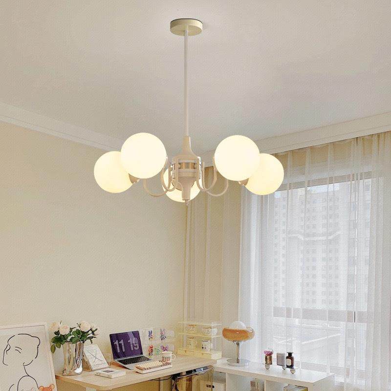 法式奶油风玻璃灯客厅复古卧室创意魔豆圆球中古书房餐厅氛围吊灯,家装灯饰光源,智能吊灯,淘宝优惠券,粉丝福利购,淘宝优惠卷