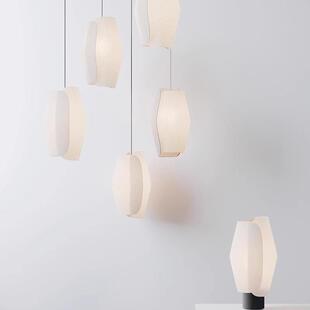 现代简约派亚麻色布艺花瓣组合吊灯客厅餐厅别墅酒店民宿软装灯具