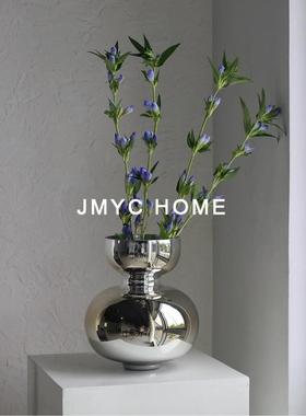 简约轻奢玻璃插干花器摆件客厅茶几样板房餐厅吧台柜花瓶软装饰品