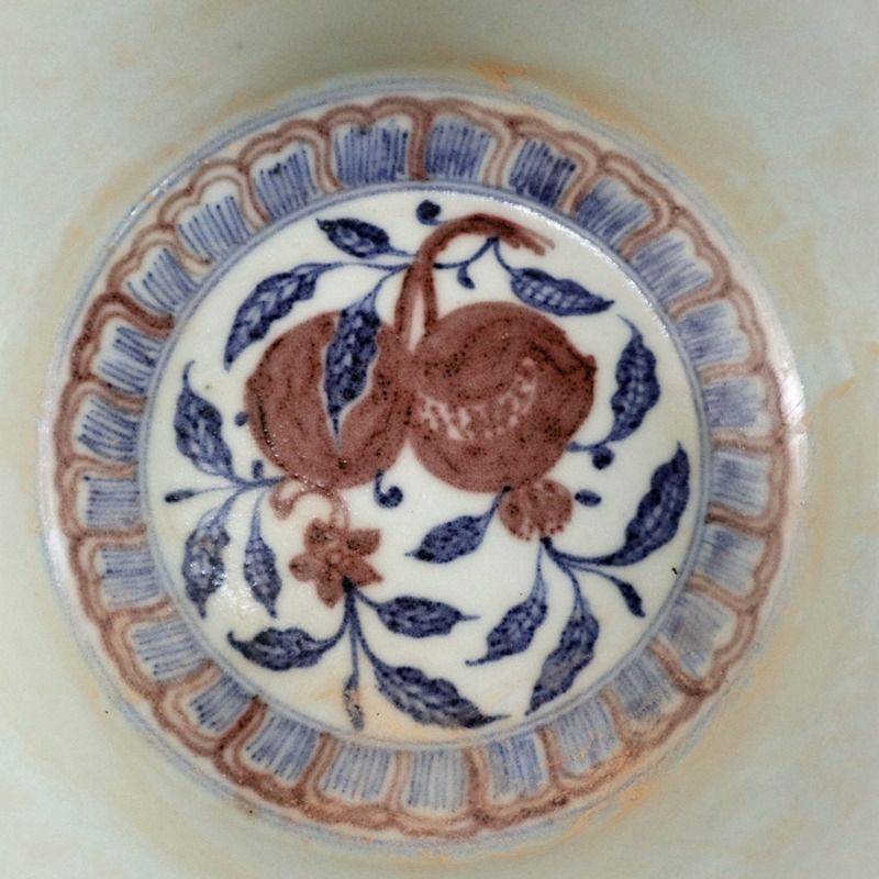 厂家现货古玩复古工艺品青花瓷瓷器杂件双凤图纹大碗家居摆饰