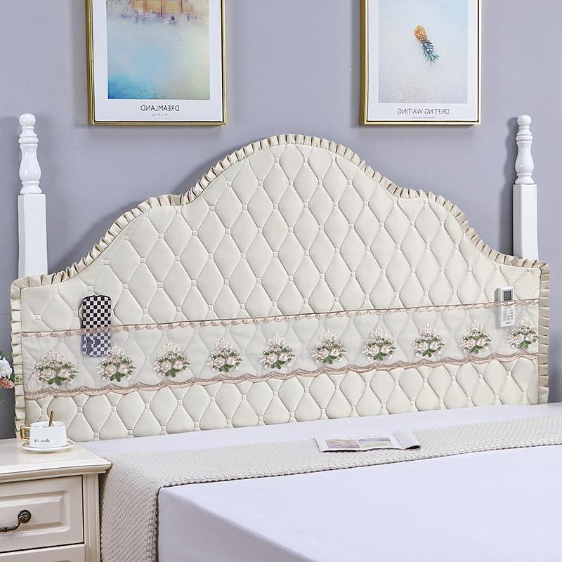 定制床头套罩全包柱子新款欧韩式弧形半圆靠背木板软包防尘棉