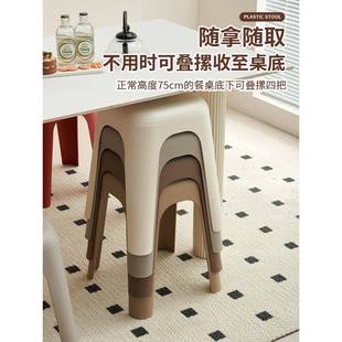 塑料凳子加厚家用可叠放塑胶凳餐厅备用稳固凳摆摊商用高