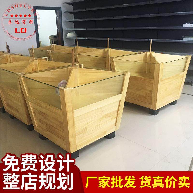 厂家豪华型木制品米桶玻璃米桶木质米桶五谷杂粮架米斗