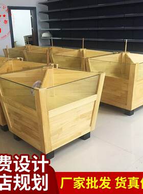 厂家豪华型木制品米桶玻璃米桶木质米桶五谷杂粮架米斗