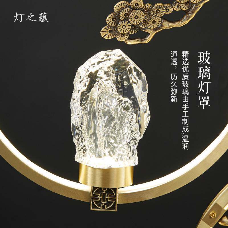 灯之蕴新中式餐厅灯中国风禅意松树灯全铜吧台吊灯三头loft楼梯灯