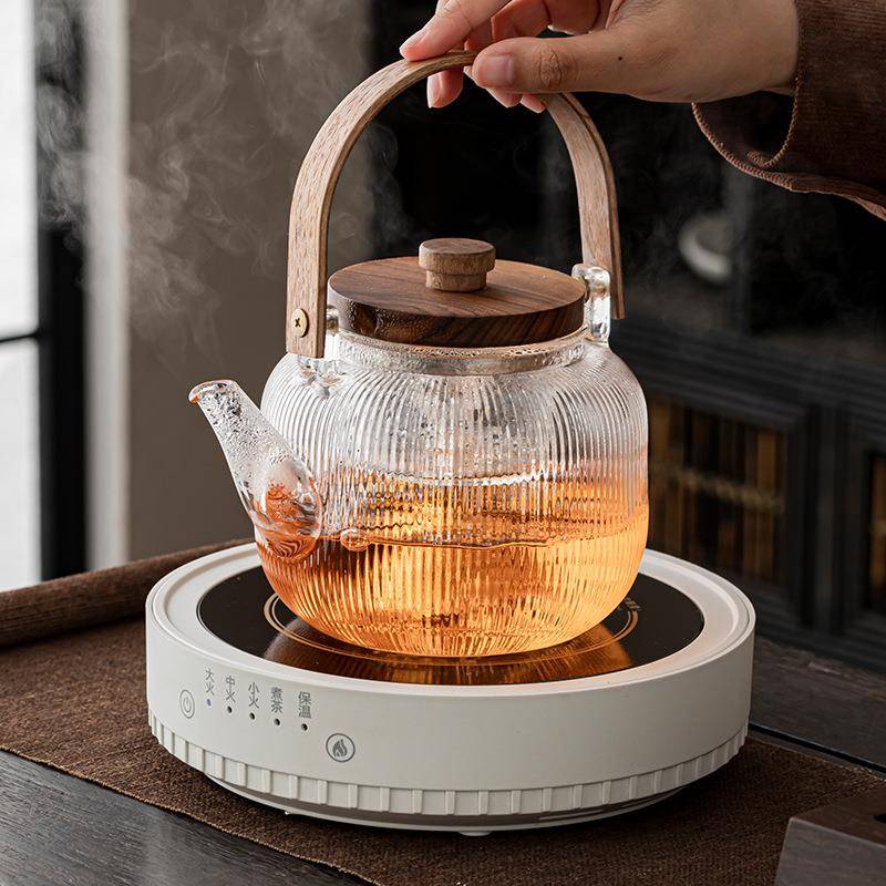 煮茶壶耐高温玻璃电陶炉烧水壶家用养生泡茶壶茶具套装提梁蒸茶器