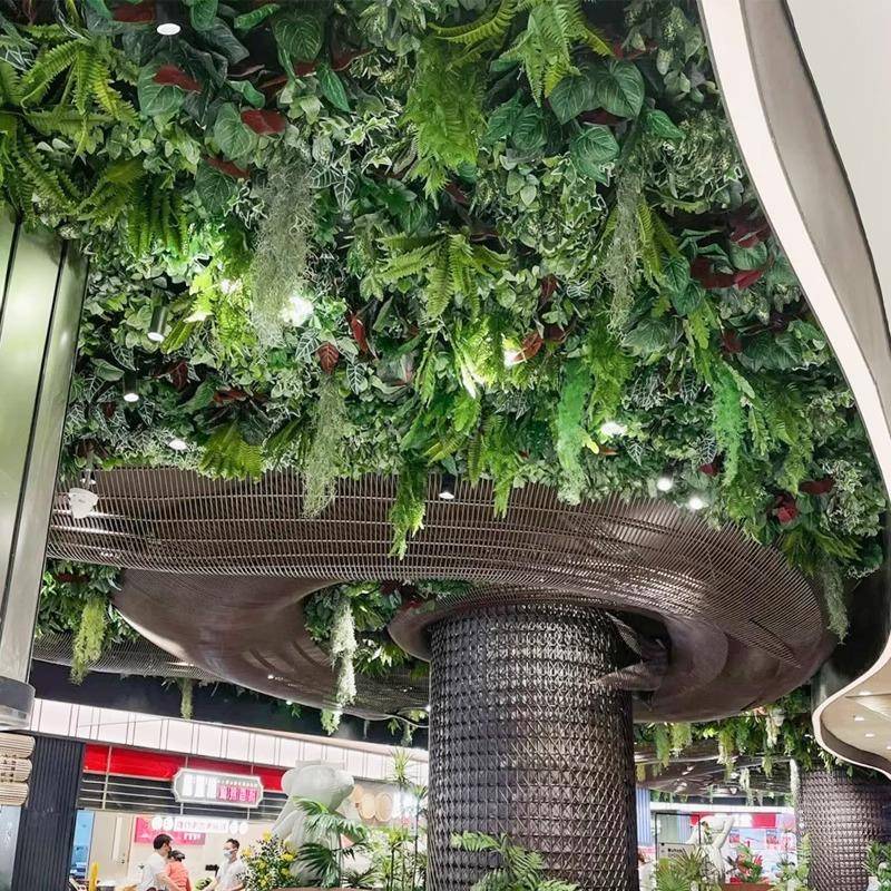 餐厅仿真植物天花板绿植吊顶装饰遮丑酒吧顶部网红婚礼花艺吊挂