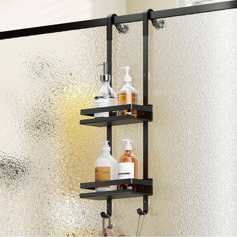 浴室玻璃门淋浴房置物架304不锈钢洗护用品收纳挂篮卫生间收纳架