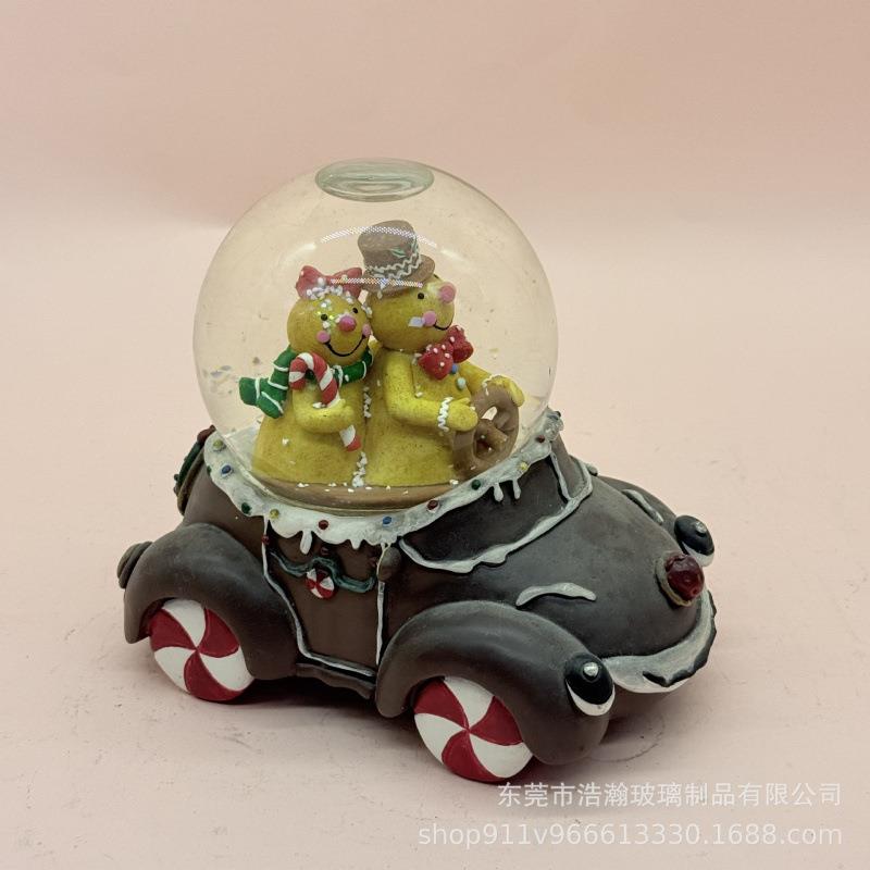 圣诞迷你水晶球店铺装饰品场景布置姜饼人节日装扮道具配件
