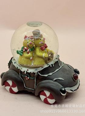 圣诞迷你水晶球店铺装饰品场景布置姜饼人节日装扮道具配件
