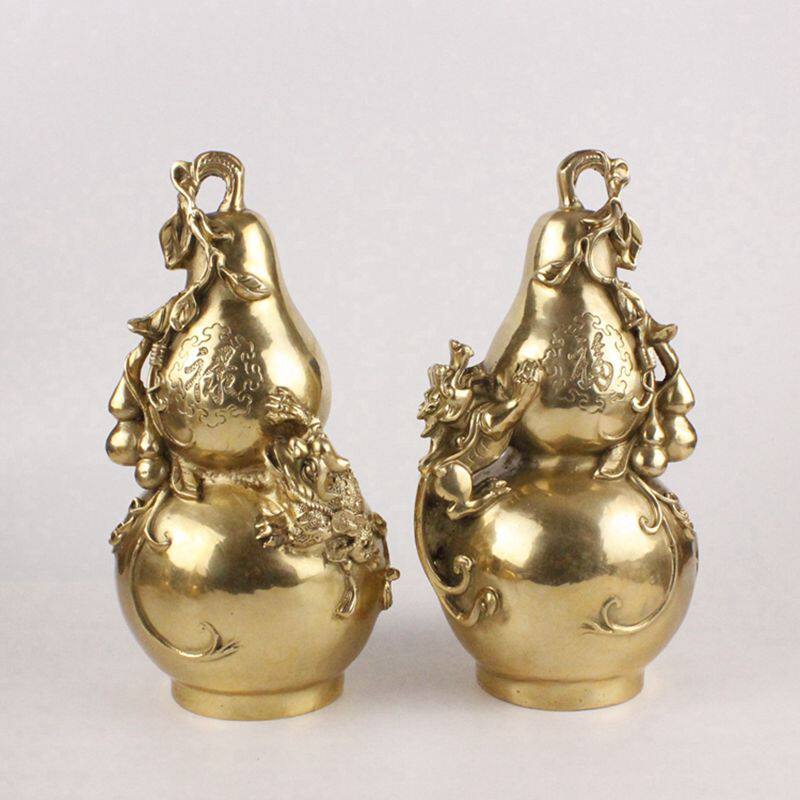 铜葫芦摆件铜金蟾貔貅葫芦家居装装饰品金属工艺品
